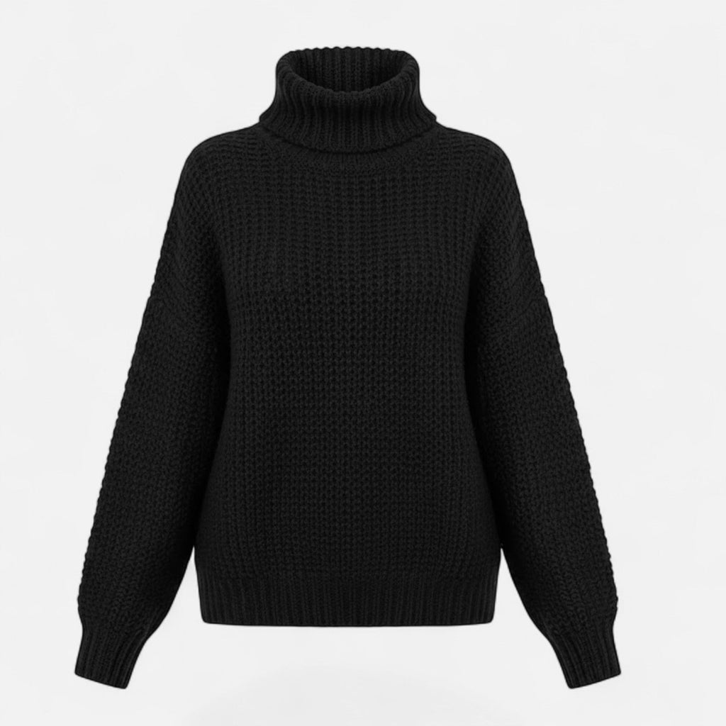Pull femme Valmonti à col montant en laine mélangée – Élégant tricot épais