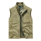 Gilet Utility Uomo Leggero con Tasche Multiple – Smanicato con Zip