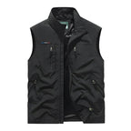 Gilet Utility Uomo Leggero con Tasche Multiple – Smanicato con Zip