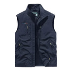 Gilet Utility Uomo Leggero con Tasche Multiple – Smanicato con Zip