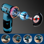 Smerigliatrice Angolare Senza Fili Efficace – Smerigliatrice Portatile da 800W con 19500 RPM & Dischi Extra | Strumento Compatto Multifunzione per Taglio e Smerigliatura Fai da Te