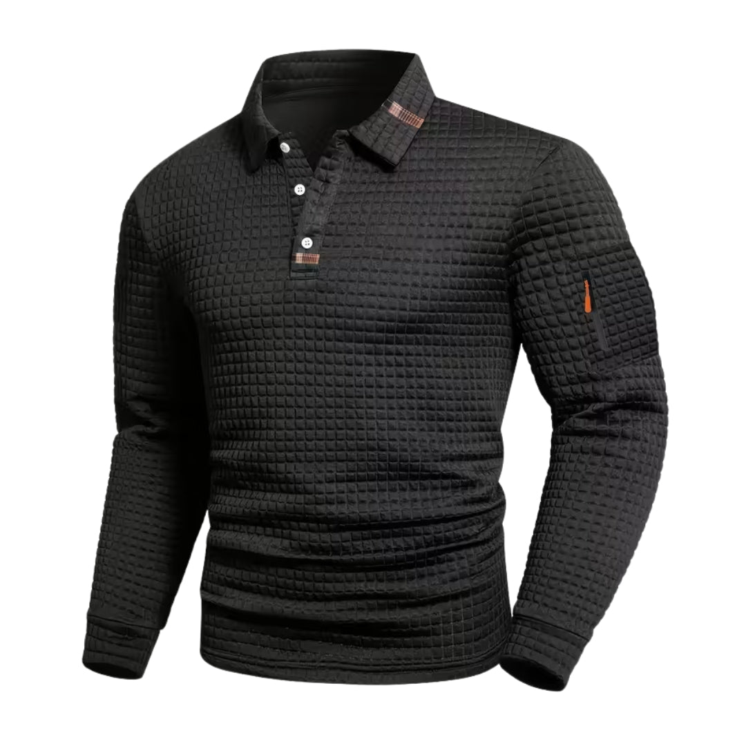 ANFINITE – Taktisk Polo Herre | Lange Ærmer | Hurtigtørrende & Åndbar | Letvægts Performance Trøje