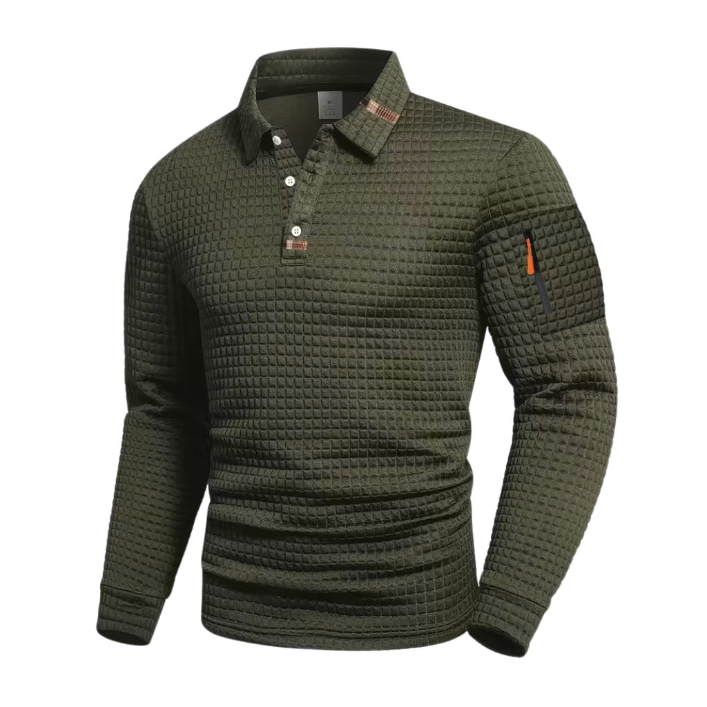 ANFINITE – Taktisk Polo Herre | Lange Ærmer | Hurtigtørrende & Åndbar | Letvægts Performance Trøje