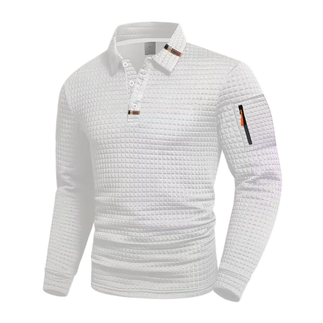 ANFINITE – Taktisk Polo Herre | Lange Ærmer | Hurtigtørrende & Åndbar | Letvægts Performance Trøje