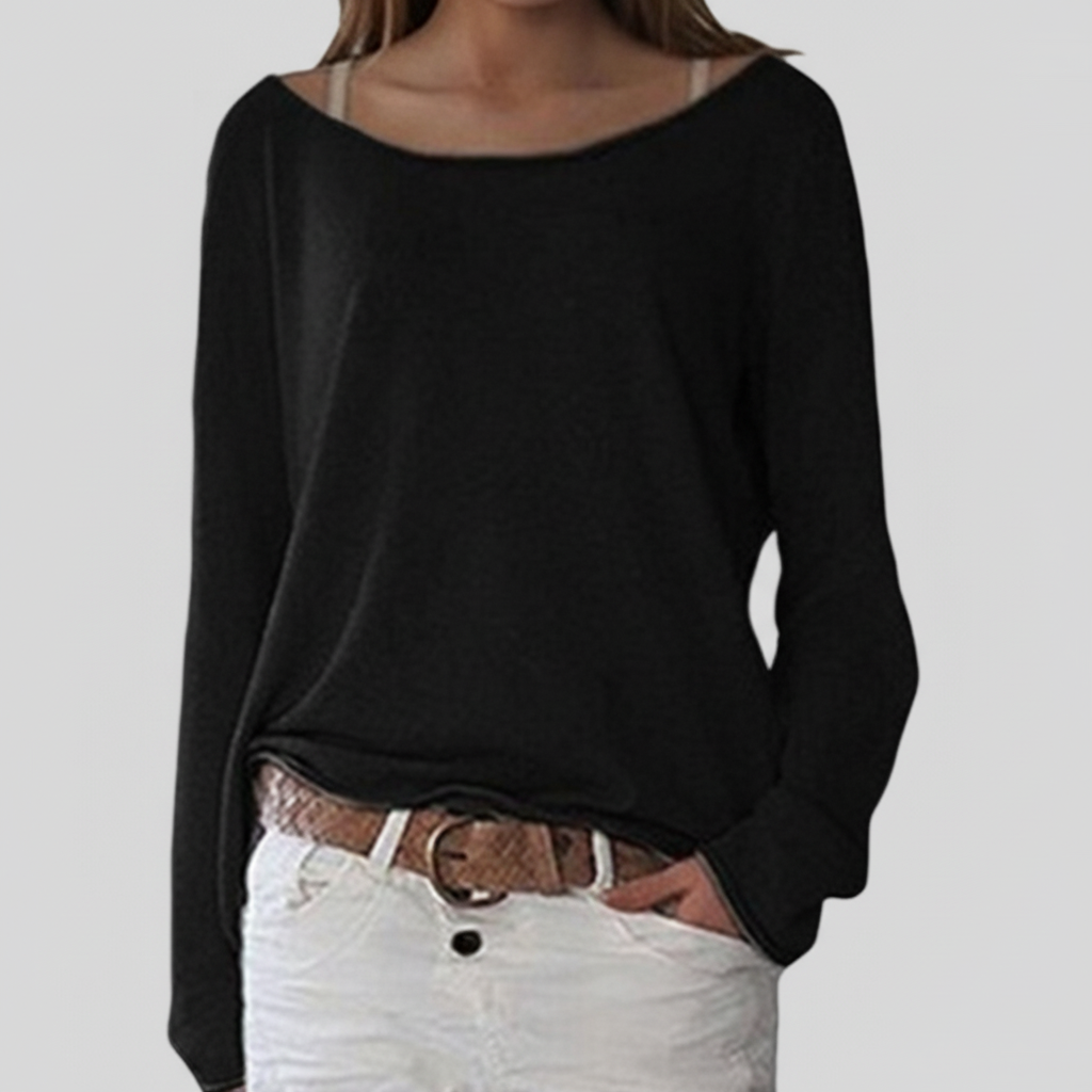 Maglione Donna Leggero con Scollo a Barca e Fit Morbido