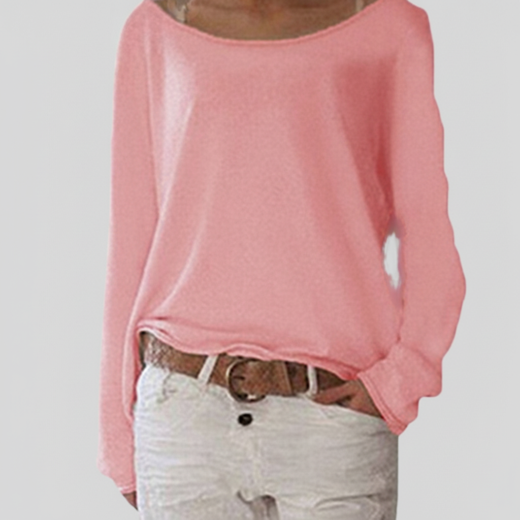 Maglione Donna Leggero con Scollo a Barca e Fit Morbido