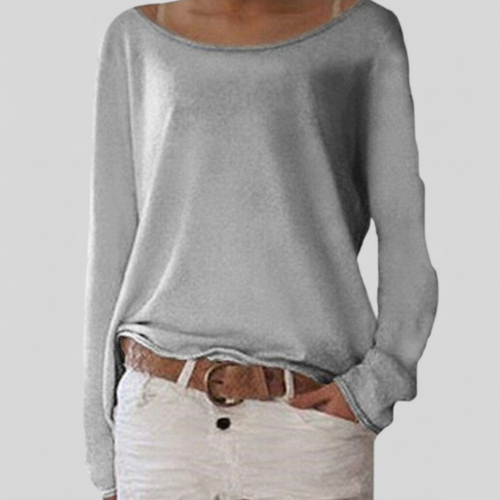 Maglione Donna Leggero con Scollo a Barca e Fit Morbido