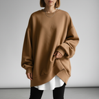 Sudadera oversize para mujer con cuello redondo – Hombros caídos y corte holgado