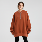 Sudadera oversize para mujer con cuello redondo – Hombros caídos y corte holgado