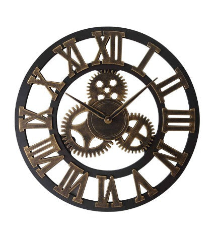Orologio da Parete Ironwood ANFINITE in Legno Stile Industriale Retrò