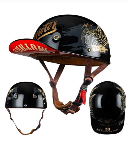 Casco per Moto Certificato DOT & ECE – Guscio in ABS Leggero con Rivestimento EPS Anti-Urto | Design Urbano a Profilo Basso & Visiera Protettiva UV