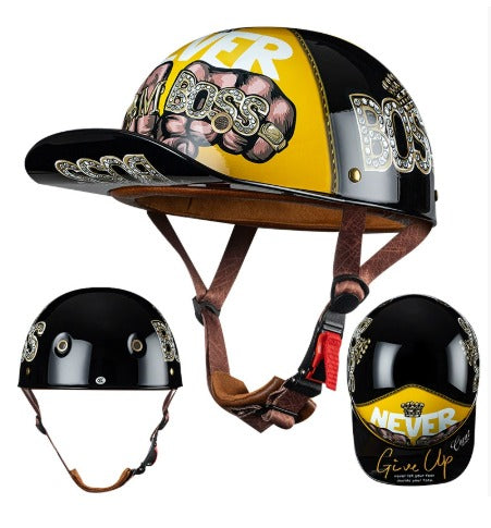 Casco per Moto Certificato DOT & ECE – Guscio in ABS Leggero con Rivestimento EPS Anti-Urto | Design Urbano a Profilo Basso & Visiera Protettiva UV