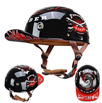 Casco per Moto Certificato DOT & ECE – Guscio in ABS Leggero con Rivestimento EPS Anti-Urto | Design Urbano a Profilo Basso & Visiera Protettiva UV