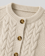 Cardigan Donna in Maglia a Trecce con Bottoni