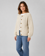 Cardigan Donna in Maglia a Trecce con Bottoni