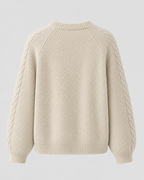 Cardigan Donna in Maglia a Trecce con Bottoni