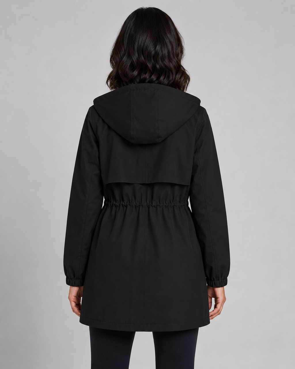 Trench Donna con Cappuccio e Coulisse in Vita