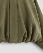 Giacca Corta Donna Effetto Camoscio con Zip