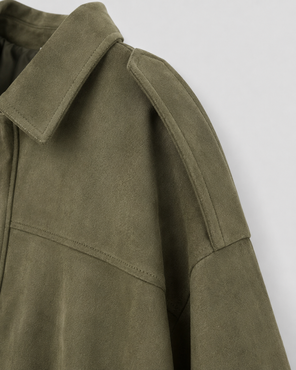 Giacca Corta Donna Effetto Camoscio con Zip