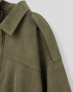 Giacca Corta Donna Effetto Camoscio con Zip