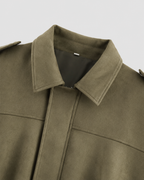 Giacca Corta Donna Effetto Camoscio con Zip
