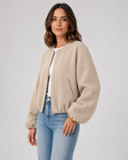 Bomber Corto Donna in Misto Lana