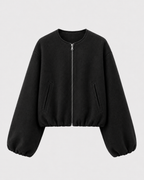 Bomber Corto Donna in Misto Lana