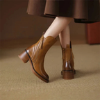 Botines de mujer efecto piel con cremallera lateral