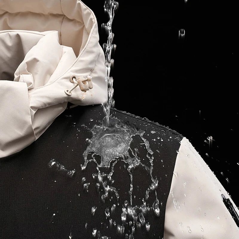 ANFINITE - Stilfuld Vatteret Vinterjakke til Kvinder – Vandtæt og Vindafvisende med Aftagelig Hætte til Kolde Dage