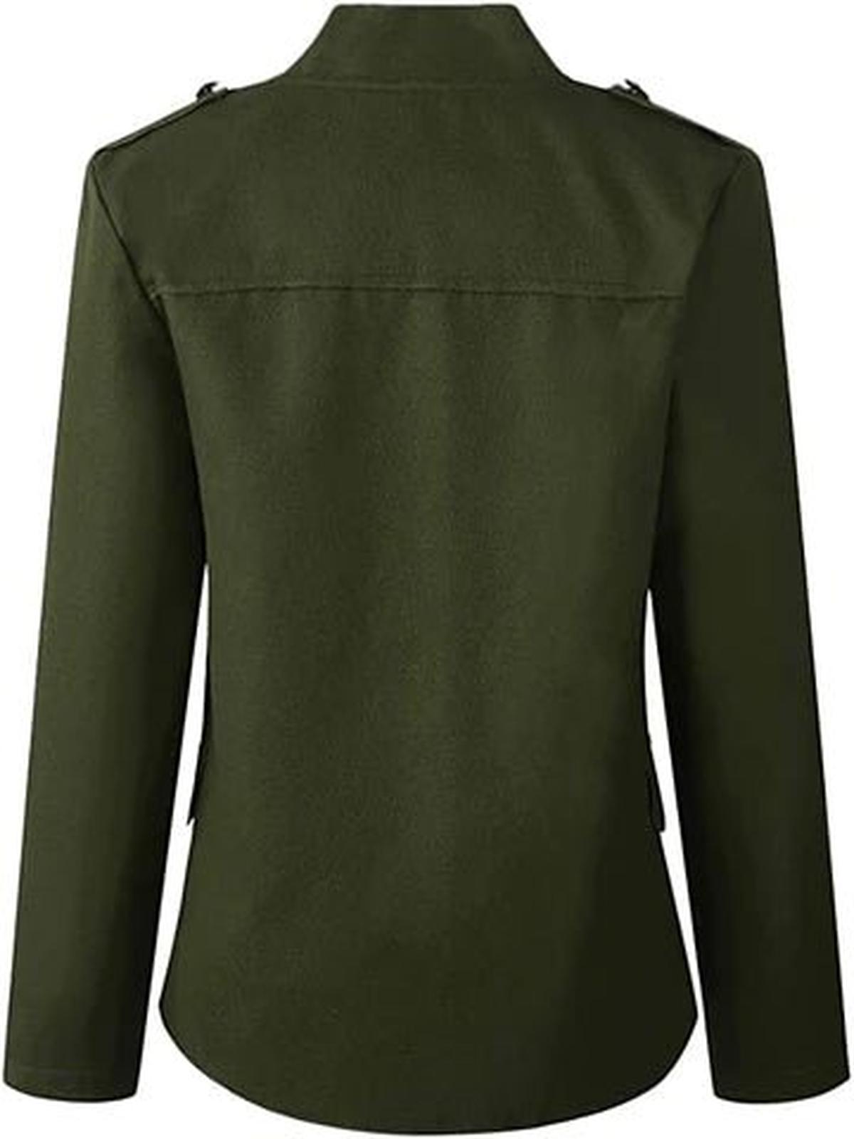 Giacca Corta Donna Stile Militare con Bottoni