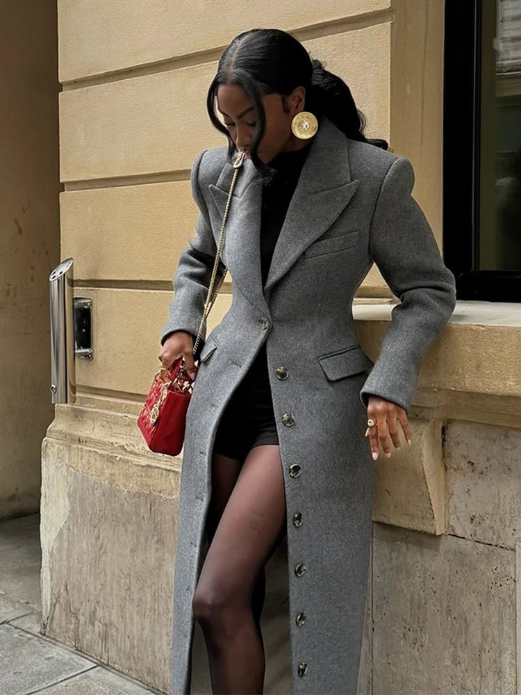 Cappotto Lungo Donna con Vita Sagomata