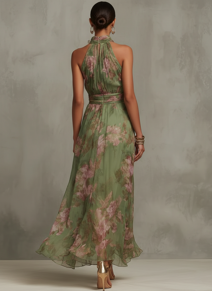 Halterneck Kjole Silhuet Elegant Sommerstil
