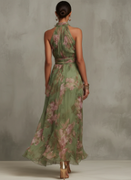 Abito Halterneck Silhouette Elegante Stile Estivo
