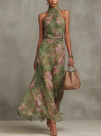 Halterneck Kjole Silhuet Elegant Sommerstil