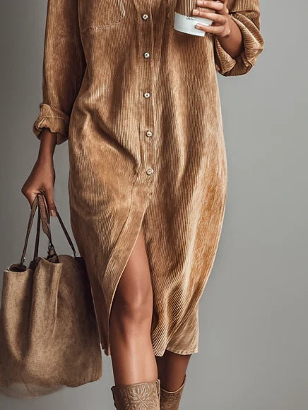 Fløjlskjole Midi Silhuet Retro Komfortstil
