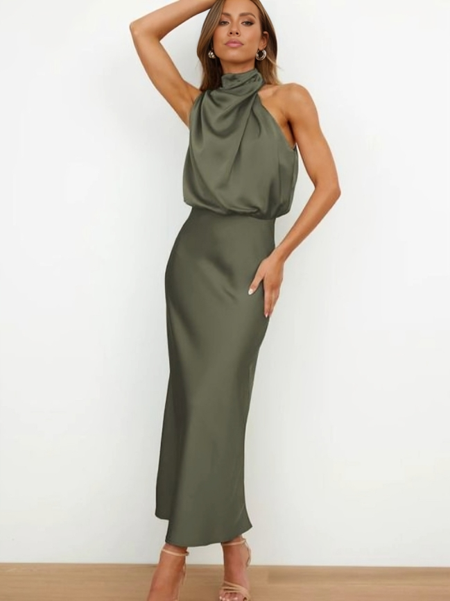 Abito da Sera Donna Elegante con Scollo Halter
