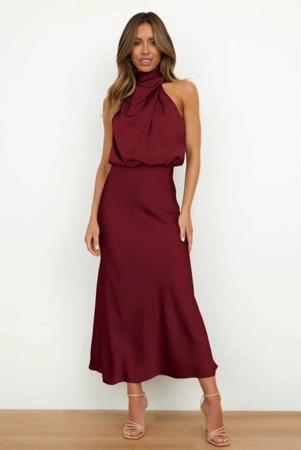 Abito da Sera Donna Elegante con Scollo Halter