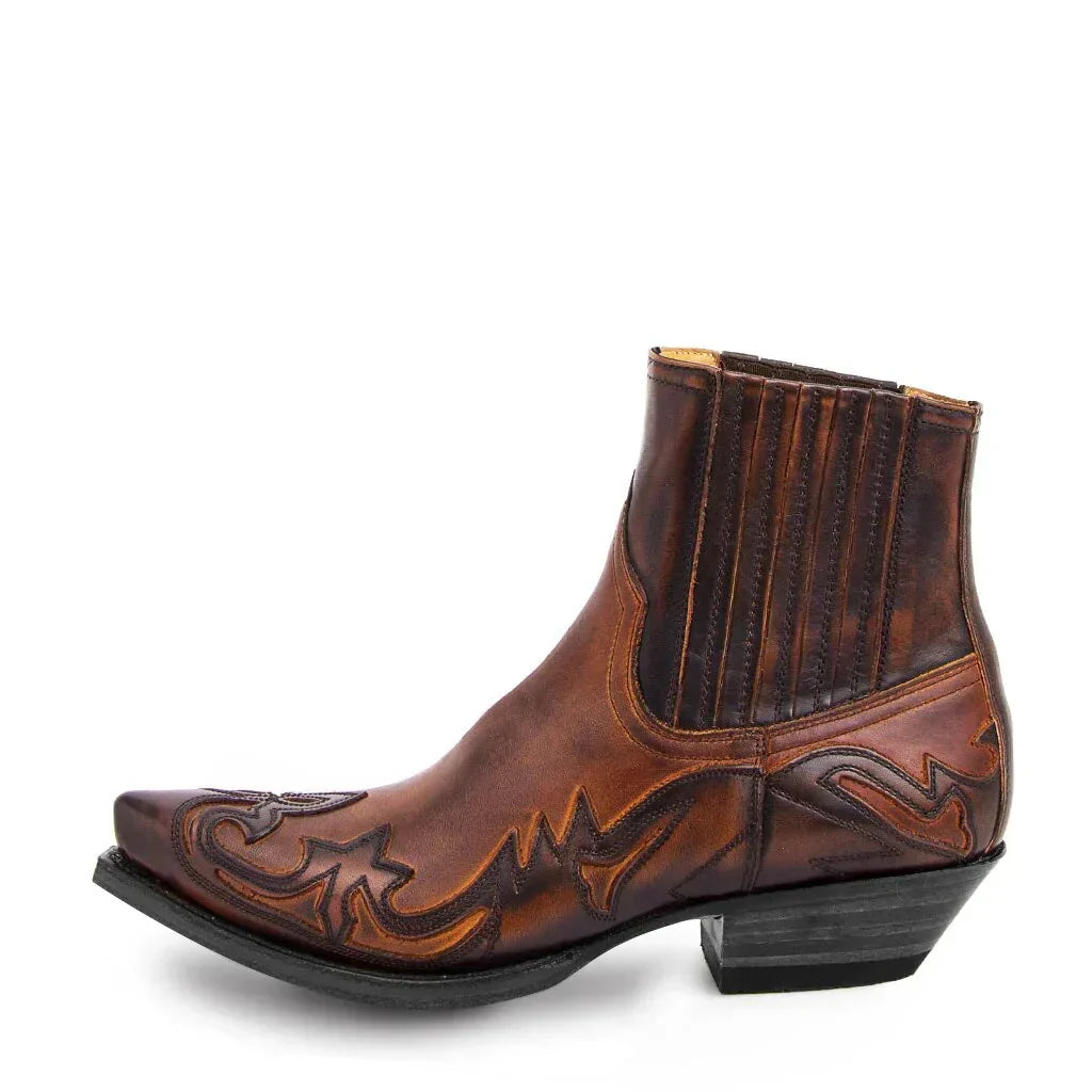 Botas cowboy de hombre de auténtica piel con punta