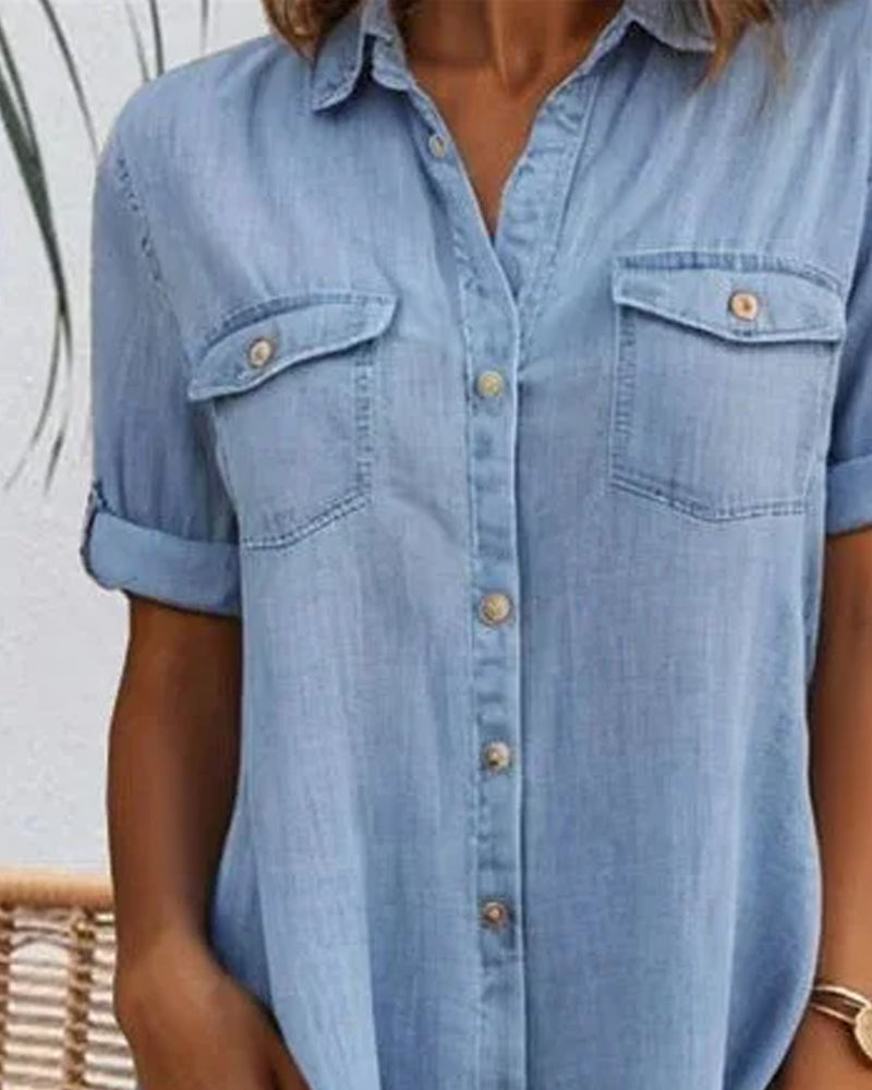 Midikjole Revers Design Elegant Sommerstil