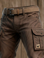 Pantaloni Cargo Uomo Slim Fit con Tasche Utility