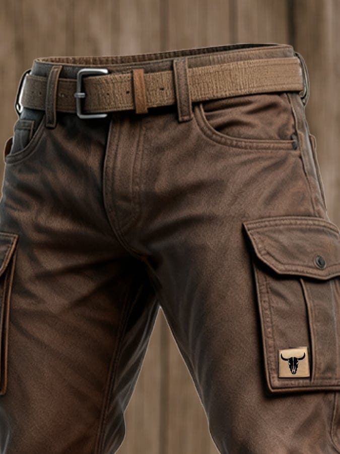 Pantaloni Cargo Uomo Slim Fit con Tasche Utility
