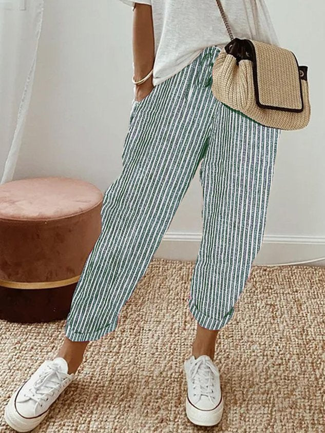 Pantalon femme décontracté chic en lin ANFINITE