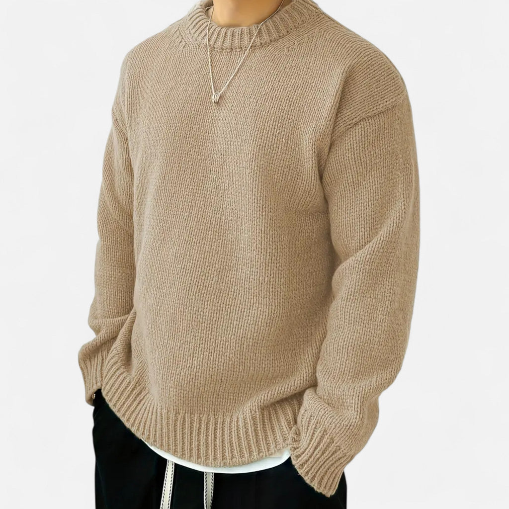 Pullover Uomo Tinta Unita con Girocollo Classico