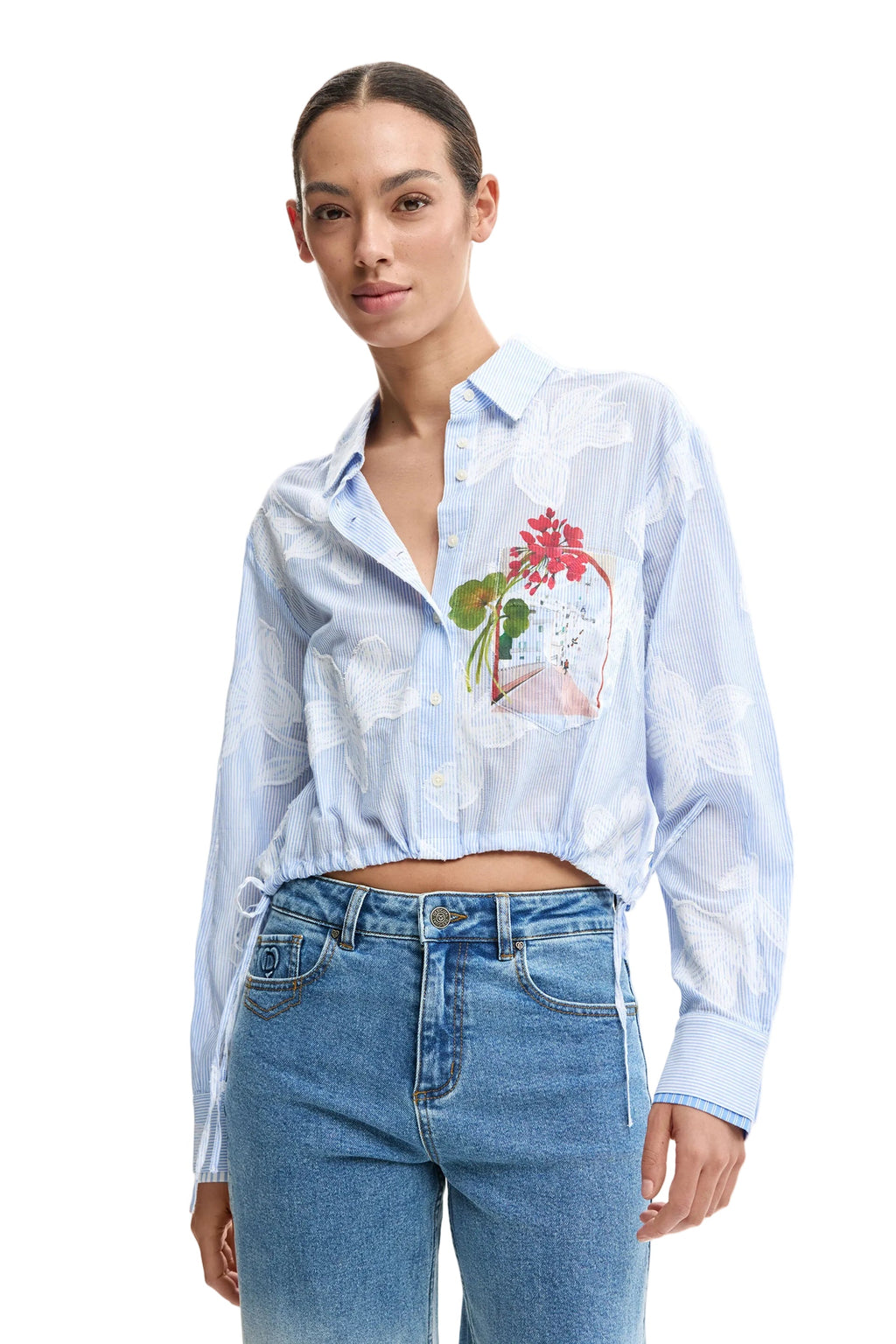Camicia Donna Desigual a Righe in Cotone