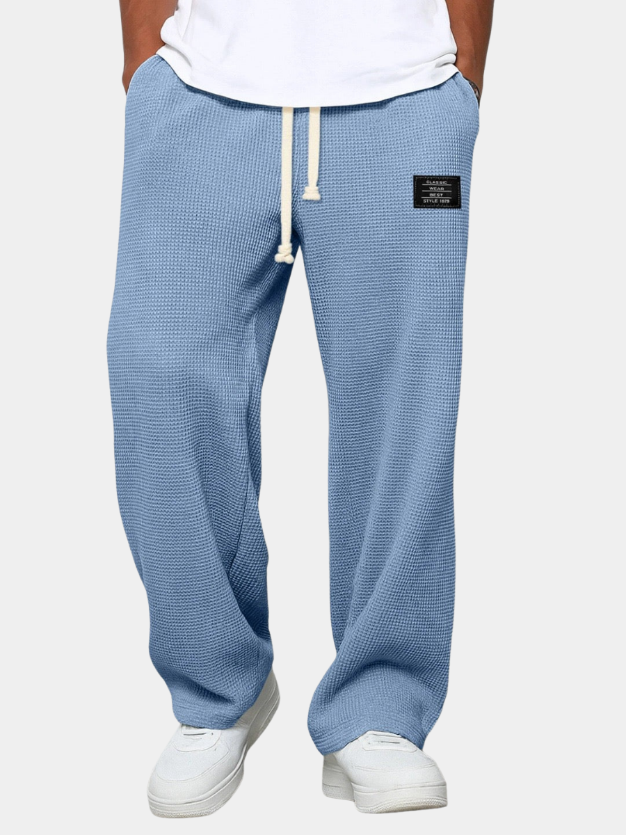 Pantalones de hombre de corte relajado con cintura ajustable