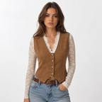 Gilet Sartoriale Donna Slim Fit con Scollo a V