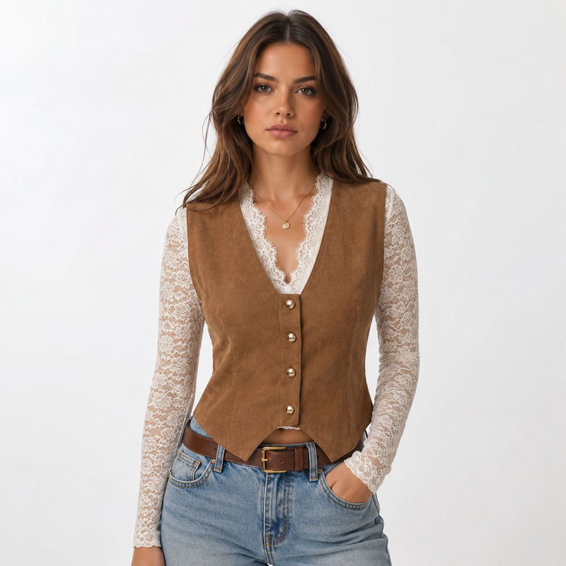 Gilet Sartoriale Donna Slim Fit con Scollo a V