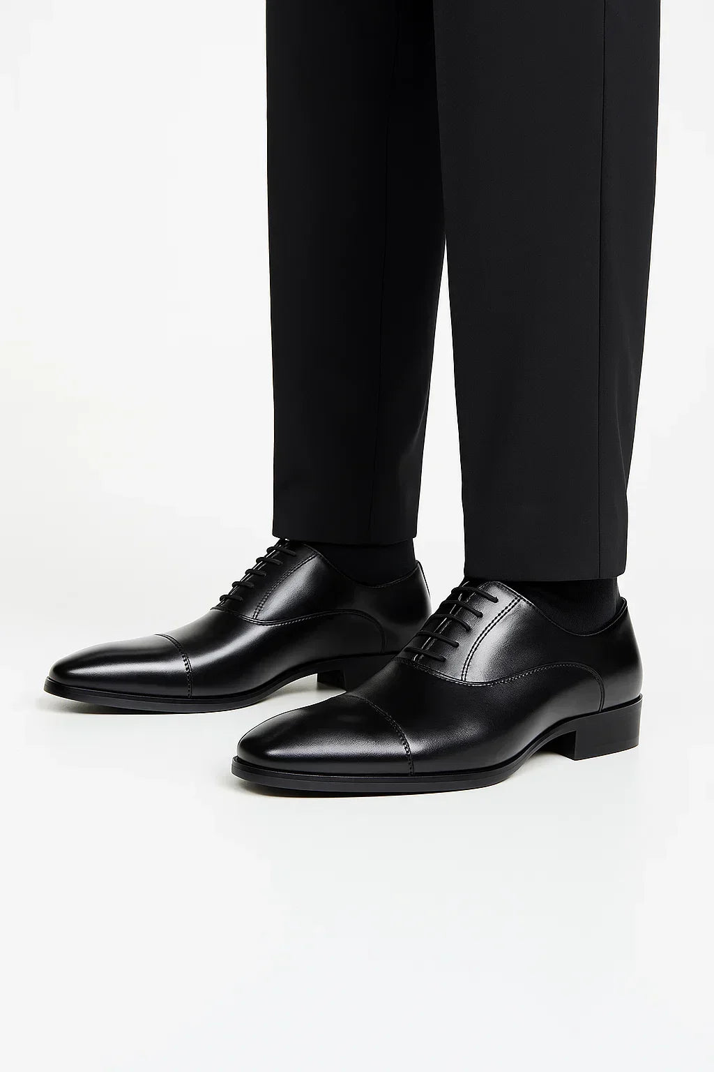 Scarpe Derby in Pelle Nera ANFINITE