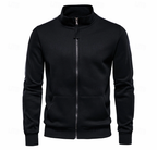 Sudadera de hombre con cremallera completa, cuello alto y bolsillos