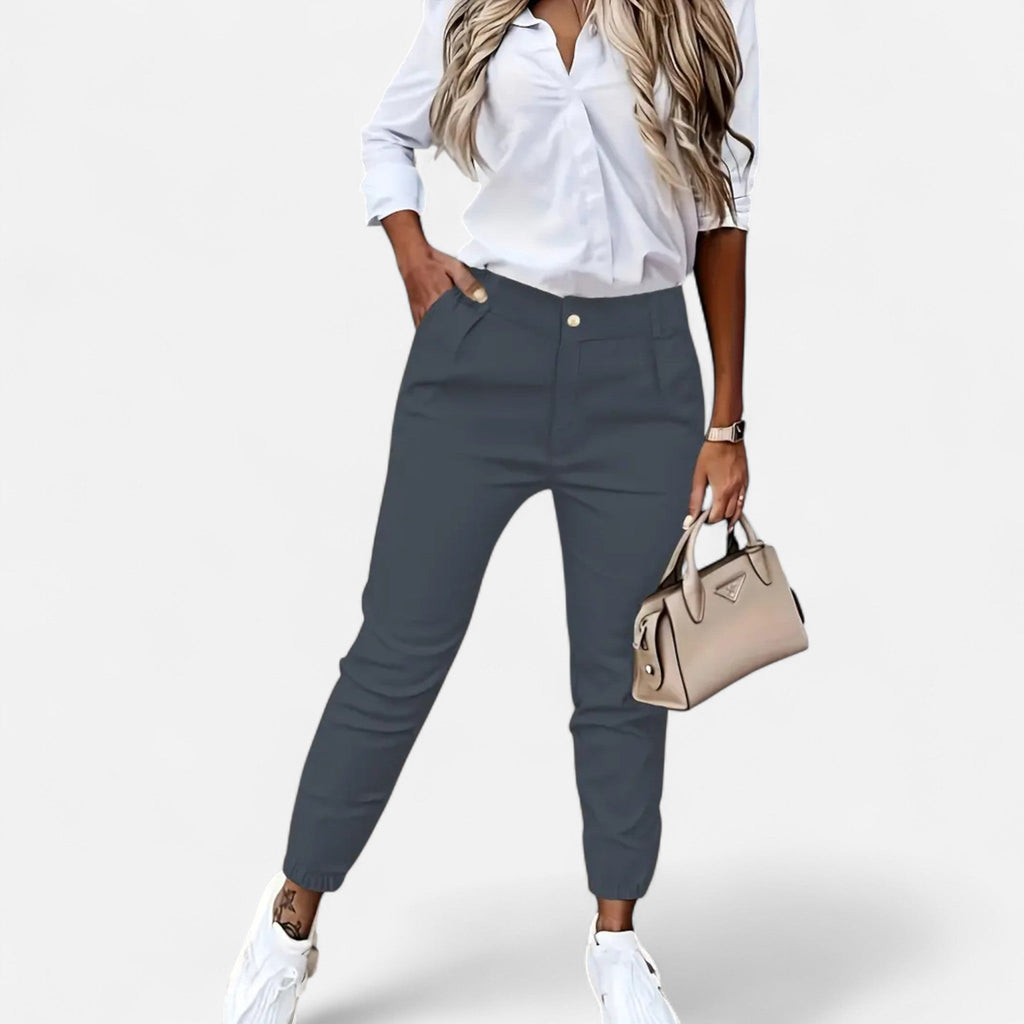 Pantaloni Donna Slim Fit a Vita Alta dal Taglio Elegante